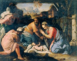 Adoración de los pastores de Francesco de Rossi Salviati