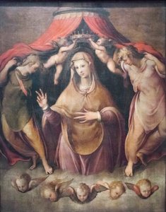 La Coronación de la Virgen (óleo sobre lienzo) de Francesco de Rossi Salviati Cecchino