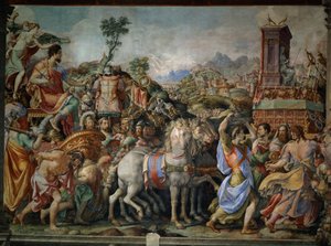 El triunfo de Marco Furio Camilo (447-365 a.C.), de la Sala dell