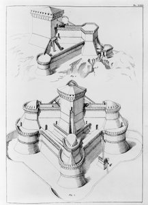 Fortalezas diseñadas para permitir la defensa contra ataques desde cualquier dirección de Francesco di Giorgio (after) Martini