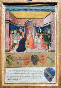 Pío II nombra cardenal a su sobrino Francesco Tedeschini Piccolomini, c.1485-90 (temple y oro sobre tabla)