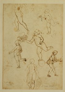 Tres niños;un putto ...