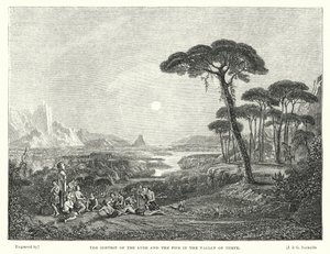 El Concurso de la Lira y la Flauta en el Valle de Tempe (grabado) de Francis (after) Danby