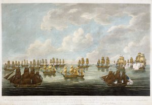 Acción entre la Flota de China y una escuadra francesa el 15 de febrero de 1804 de Francis (after) Sartorius