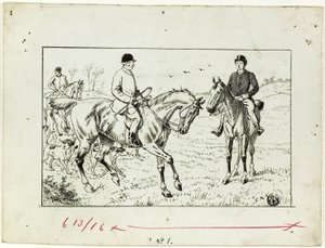 Tres jinetes en una cacería de Francis Arthur Fraser