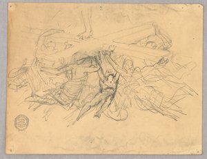 Boceto de Figuras Portando una Cruz de Francis Augustus Lathrop