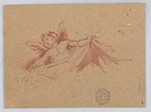 Boceto de putti con drapería de Francis Augustus Lathrop
