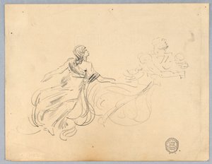 Boceto de Dos Figuras Femeninas de Francis Augustus Lathrop