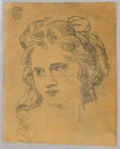 Boceto de cabeza de mujer de Francis Augustus Lathrop