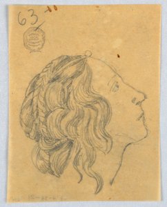 Boceto de cabeza de mujer en perfil de Francis Augustus Lathrop