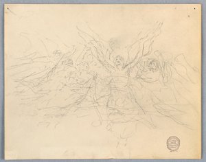 Boceto de ángeles adoradores de Francis Augustus Lathrop