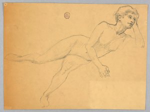 Boceto de un Desnudo Femenino de Francis Augustus Lathrop