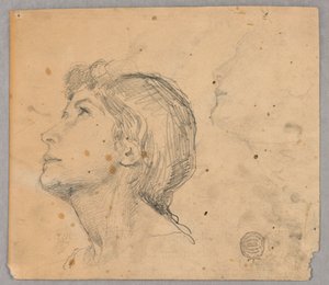 Boceto de la cabeza de una mujer de Francis Augustus Lathrop