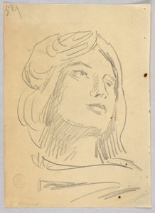 Boceto de la cabeza de una mujer de Francis Augustus Lathrop