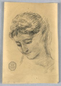 Boceto de la cabeza de una mujer de Francis Augustus Lathrop