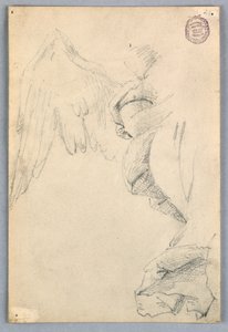 Boceto con Alas y Drapería de Francis Augustus Lathrop