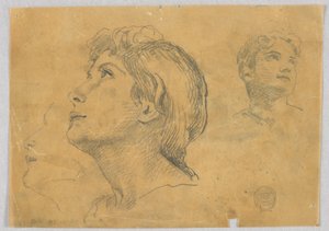 Bocetos de dos cabezas de Francis Augustus Lathrop