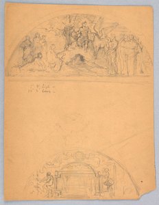 Bocetos de dos lunetos de Francis Augustus Lathrop