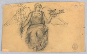 Primavera, boceto de figura alada de Francis Augustus Lathrop