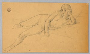 Estudio de figura desnuda de Francis Augustus Lathrop