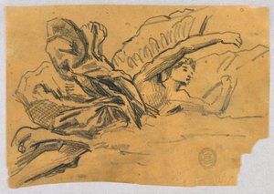 Estudio de un ángel con drapeado de Francis Augustus Lathrop