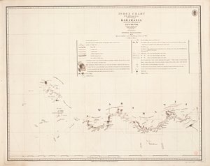 Carta índice del siguiente estudio de la costa de Karamania de Francis Beaufort