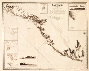 Karamania Carta III del Cabo Karaboornoo al Cabo Anamour de Francis Beaufort