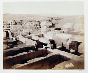 Un templo excavado al pie de la Esfinge, Giza, Egipto, 4 de marzo de 1862 de Francis Bedford