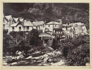 Lynmouth, casas junto al río de Francis Bedford