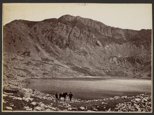 [Hombres y caballo en el lago] de Francis Bedford