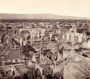 Ruinas del barrio cristiano, con los restos de la iglesia griega, Damasco de Francis Bedford
