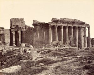 El templo de Júpiter, desde el noreste, Baalbek de Francis Bedford