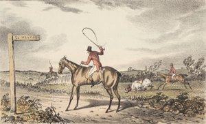 [Conjunto de doce "Ilustraciones / de Turner / a Nimrod / sobre la condición / de los cazadores", suplemento a la edición de C. J. Apperley de 1834. de Francis Calcraft Turner