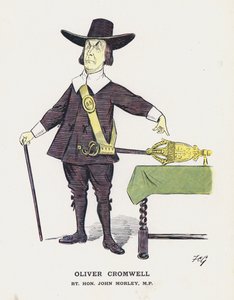 Oliver Cromwell, Rt Hon John Morley (litografía en color) de Francis Carruthers Gould