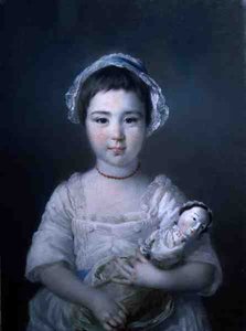 Retrato de Lady Ann Fitzpatrick sosteniendo una muñeca