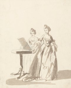 Estudio para el retrato de la princesa Luisa y la reina Carolina Matilde de Dinamarca de Francis Cotes