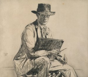 Retrato de Henry Rushbury (1889-1968) 1914 (grabado) de Francis Dodd