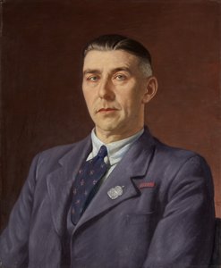 Retrato de Percival Henry Martin, Oficina de Correos, Bristol, c.1941-45 (óleo sobre lienzo) de Francis Dodd
