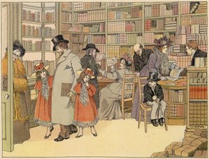 Libro de tiendas de Bedford: Bookseller (litografía en color) de Francis Donkin Bedford