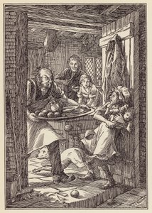 Ilustración de El grillo en la chimenea de Charles Dickens (litografía en color) de Francis Donkin Bedford