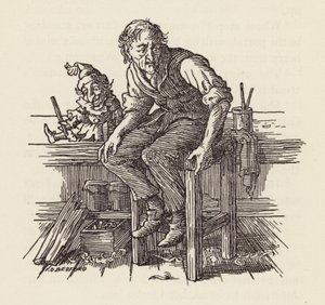 Ilustración de El grillo en la chimenea de Charles Dickens (litografía en color) de Francis Donkin Bedford