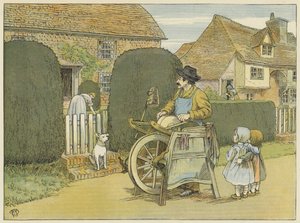 Amoladora de cuchillos (litografía en color) de Francis Donkin Bedford