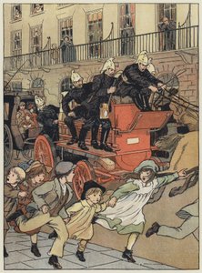 Londres: A Fire-Engine (litografía en color) de Francis Donkin Bedford