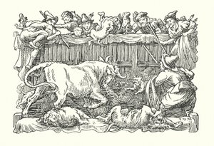 Merrie England: Bull baiting (litho) de Francis Donkin Bedford
