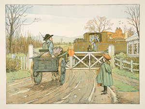 El maquinista, de Four and Twenty Toilers, pub. 1900 (litografía en color) de Francis Donkin Bedford