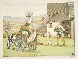 El molinero, de Four and Twenty Toilers, pub. 1900 (litografía en color) de Francis Donkin Bedford