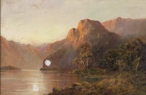Lago y montañas (óleo sobre lienzo) de Francis E. Jamieson