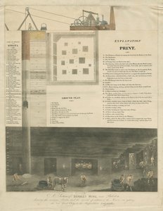 Bilston - una sección de la mina Bradley (grabado)