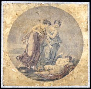 El despertar de Cupido por las Gracias (después de una pintura de Benjamin West) de Francis Eginton