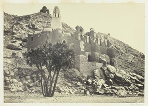 Palmera Doum y mezquita en ruinas, Filé, 1857